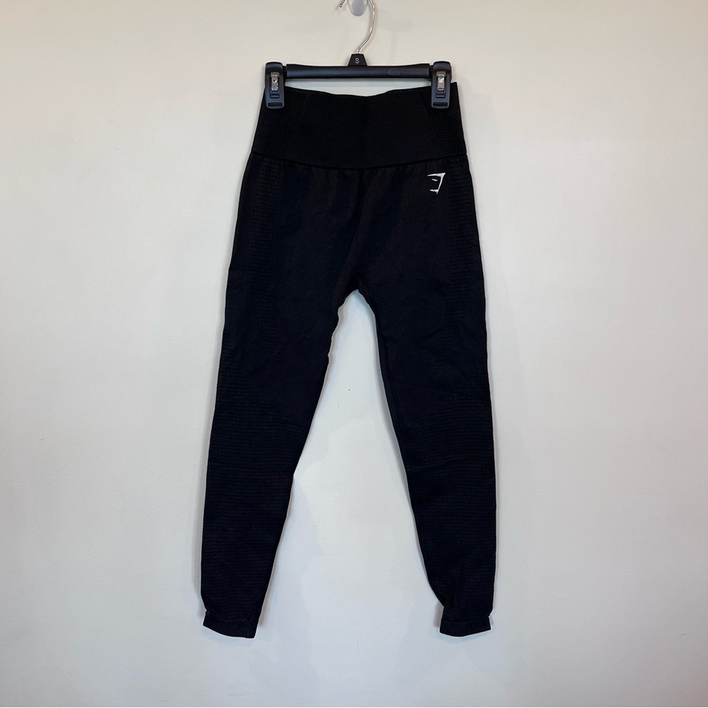 Gymshark Vital Seemless Leggings Medium Black Wicking Breathable Perforated